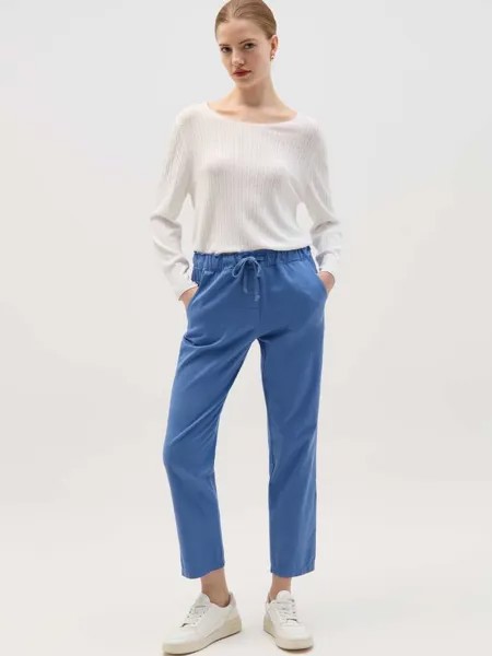 Джоггеры из хлопка стрейч с кулиской Hybrid, цвет indigo blue