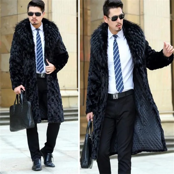 Персонализированная зимняя плотная теплая приталенная одежда, мужская норковая кожаная куртка, меховое кожаное пальто, мужские куртки, модная кожаная куртка
