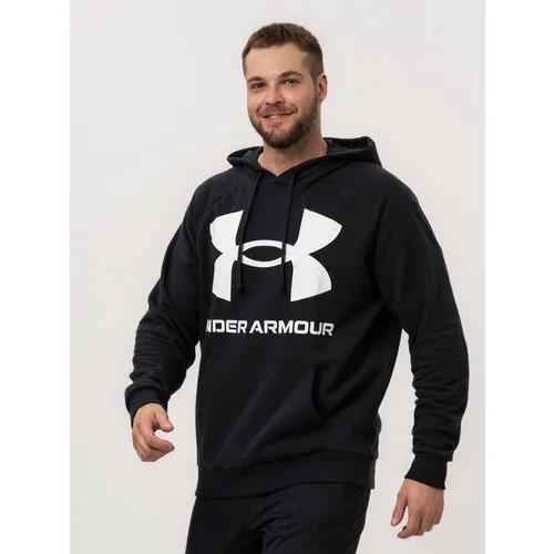 Худи спортивное Under Armour Rival Fleece Big Logo Hoodie, размер LG, , чёрный