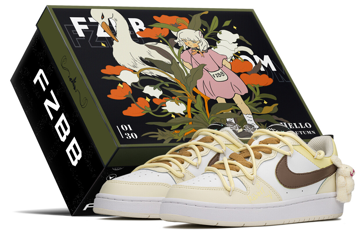 Кроссовки Nike Court Borough Skateboarding Shoes Women's Low-top Brown/yellow, хаки/антрацит/черный