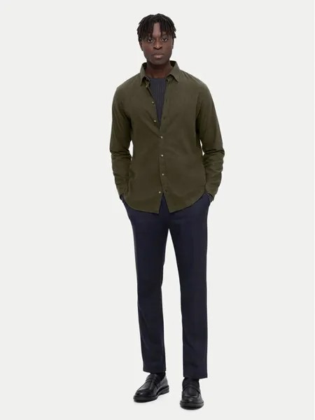 Рубашка узкого кроя Selected Homme, зеленый