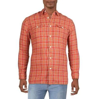 Мужская оранжевая рубашка свободного кроя на пуговицах с длинным рукавом Levis L BHFO 3708