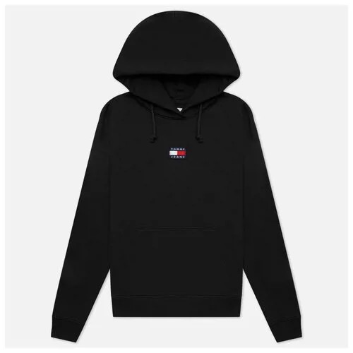 Женская толстовка Tommy Jeans Tommy Center Badge Hoodie чёрный , Размер S