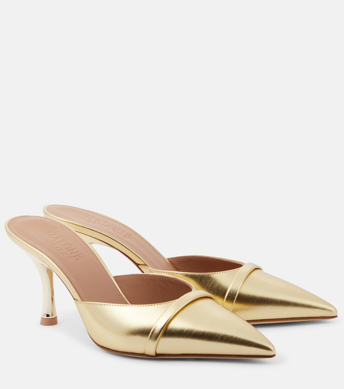 Мюли Joella 70 из кожи металлик Malone Souliers, золотой