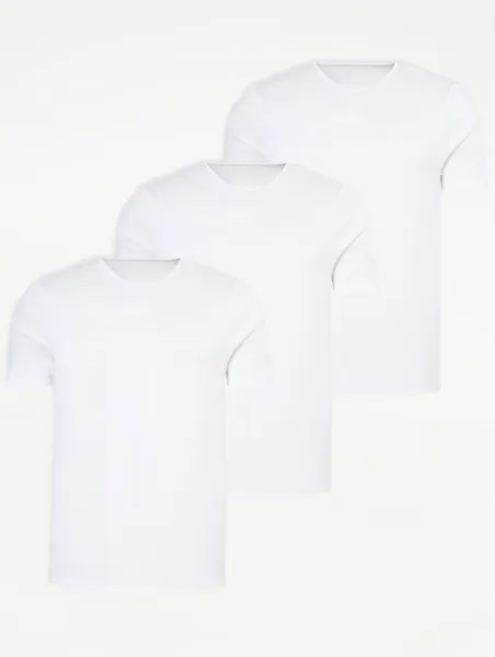 Белые хлопковые жилеты-футболки (3 шт.) George., белый