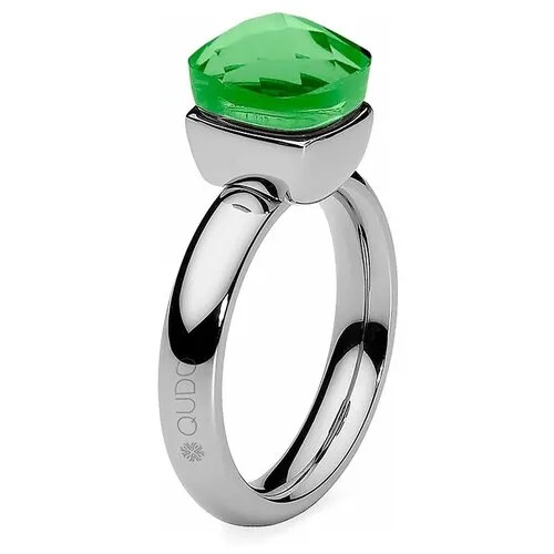 Кольцо Qudo, зеленый, серебряный