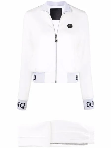 Philipp Plein спортивная куртка с логотипом, белый