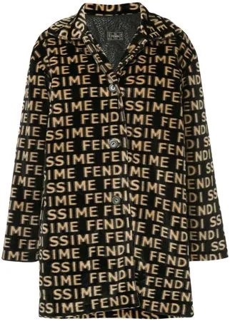Fendi Pre-Owned пальто с принтом с логотипом и с длинными рукавами