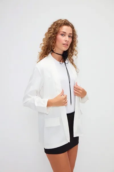 Однотонная куртка с длинными рукавами MUNİ MUNİ, белый
