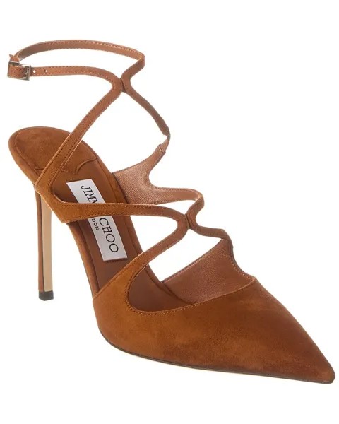 Замшевые туфли Jimmy Choo Azia 95, коричневый