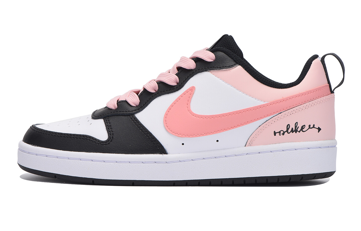 Кроссовки Nike Court Borough Skateboarding Shoes Women's Low-top Pink, черный/розовый