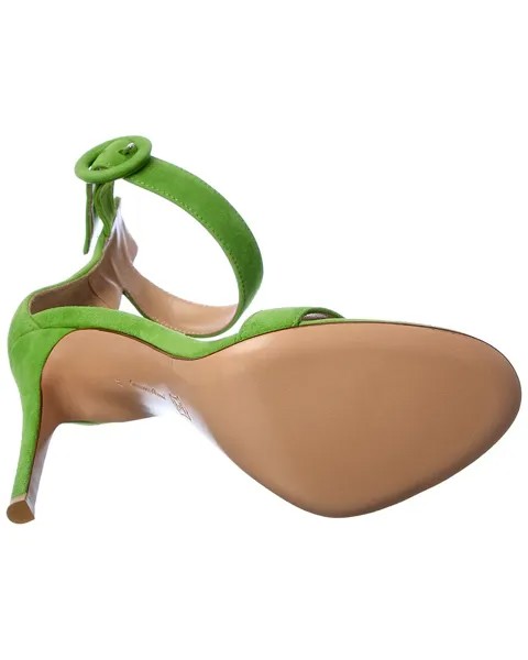 Замшевые сандалии Gianvito Rossi Portofino 105, зеленый