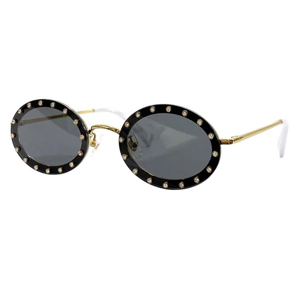 Солнцезащитные очки с заклепками в стиле ретро, овальные затемненные Женские винтажные брендовые дизайнерские модные женские очки, велоси...