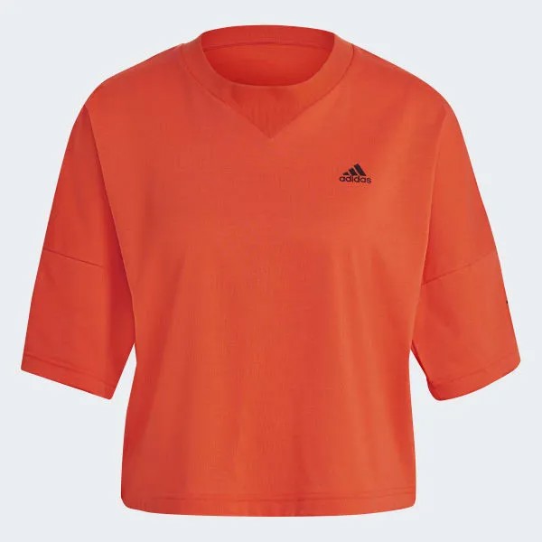 Кроп-футболка adidas, оранжевый