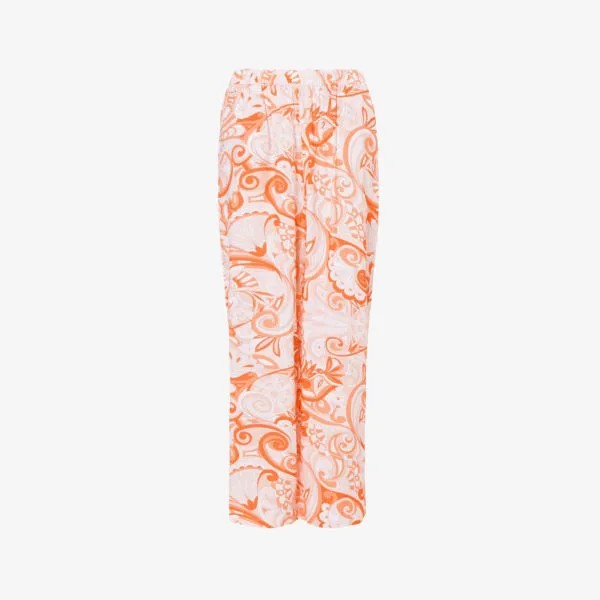 Широкие тканые брюки средней посадки Olivia с абстрактным принтом Melissa Odabash, оранжевый