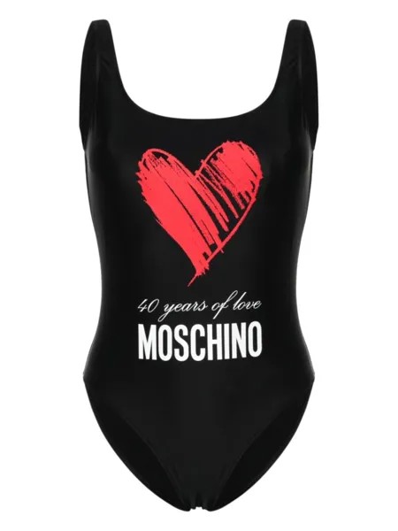 Moschino купальник с логотипом, черный
