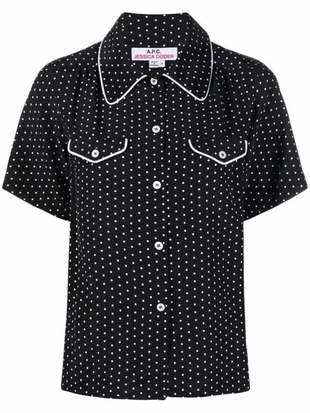 A.P.C. рубашка Trisha в горох с короткими рукавами