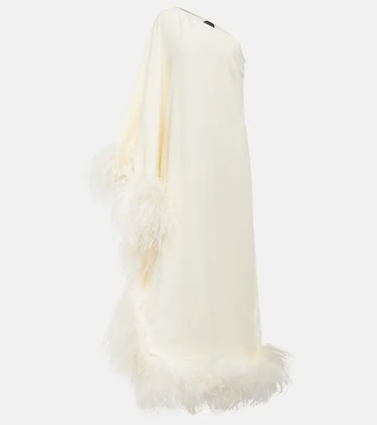 Платье Ubud с отделкой из перьев TALLER MARMO, белый