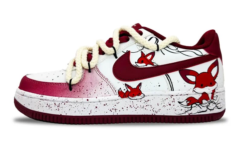 Кроссовки Nike Air Force 1 Skateboarding Shoes Women's Low-top White/Red, красный