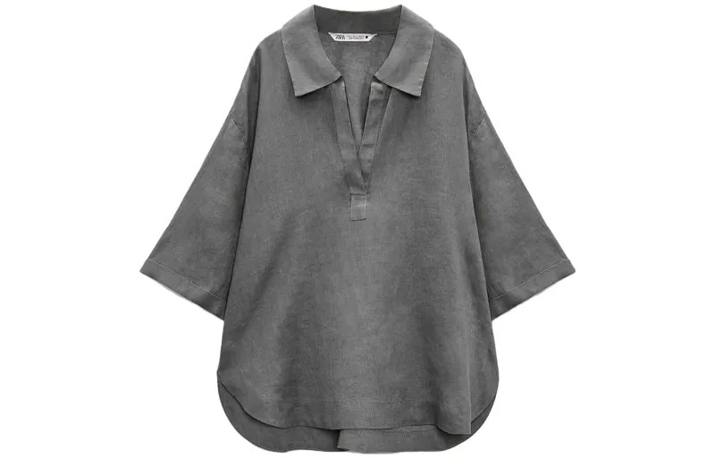 Рубашка женская серая Zara