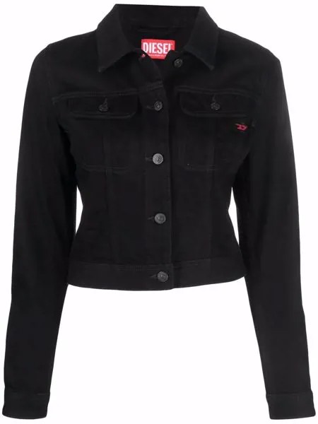 Diesel logo embroidered denim jacket
