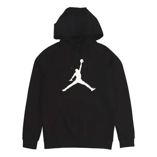 Толстовка Air Jordan Large logo Printing Fleece Lined Pullover Black, черный