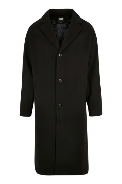 Длинное пальто с разрезными лацканами Urban Classics, черный