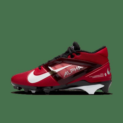 Бутсы Nike Alpha Menace 4 Pro Football Cleats, цвет University Red/Metallic Silver/Team Red/White