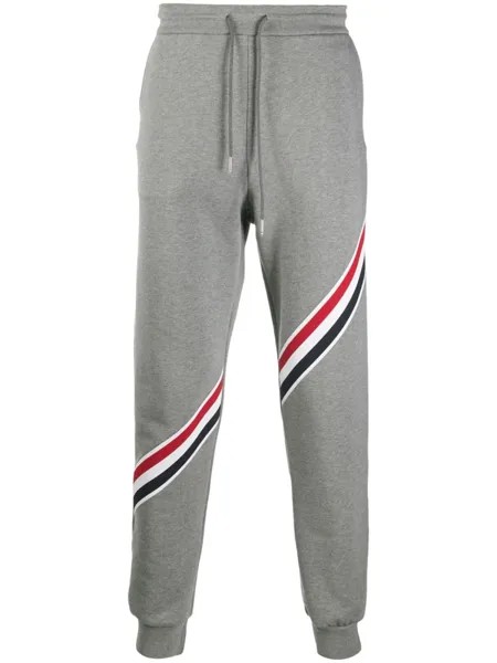 Thom Browne спортивные брюки с полосками RWB, серый