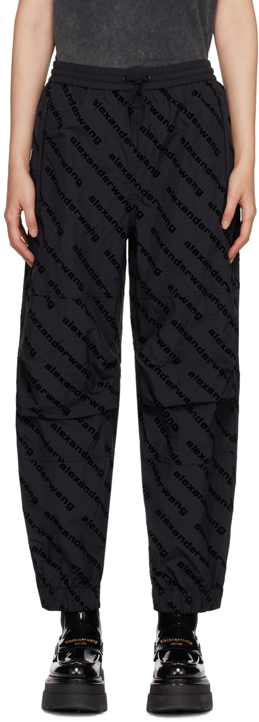 Черные брюки для отдыха из флока Alexander Wang