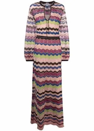 M Missoni платье макси с узором зигзаг