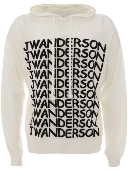 JW Anderson худи с длинными рукавами и логотипом, белый