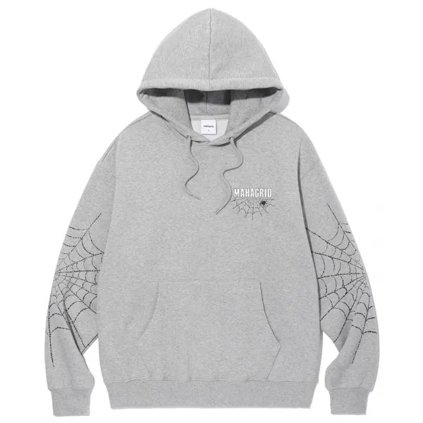 MAHAGRID SPIDER WEB HOODIE СЕРЫЙ(MG2CFMM416A)