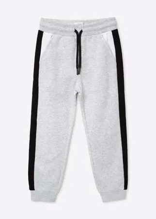 Светло-серые спортивные брюки Jogger колор-блок для мальчика Gloria Jeans