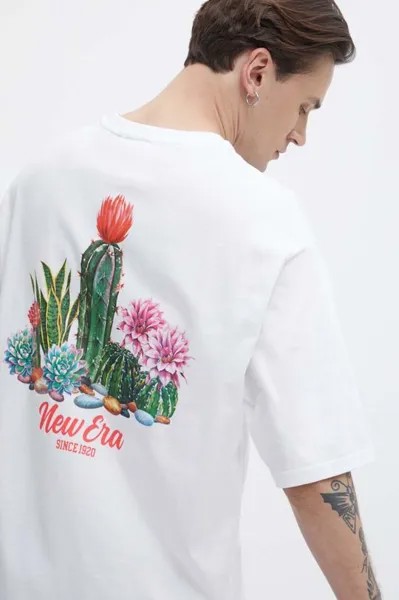 Хлопковая футболка New Era, белый