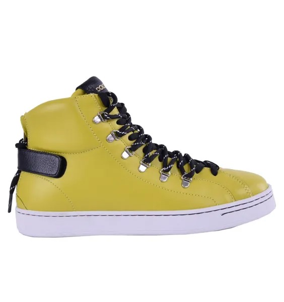 Высокие кроссовки на молнии DOLCE - GABBANA Желтые кроссовки Made in Italy Кроссовки 0464