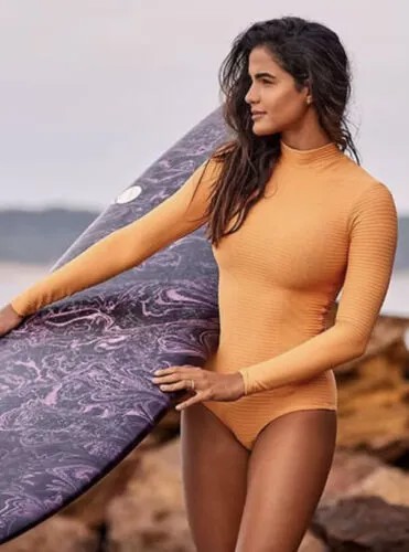 Цельный купальник Acacia Ehukai Rash Guard со шнурком цвета Toffee, размер P