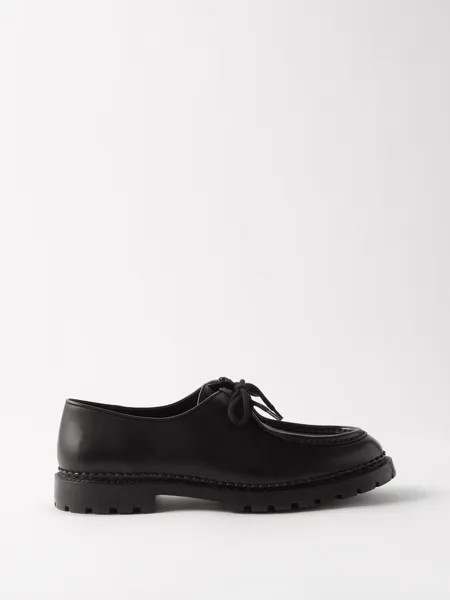 Кожаные туфли дерби с прошитыми фартуками Saint Laurent, черный