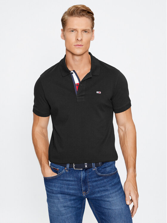 Рубашка-поло узкого кроя Tommy Jeans, черный