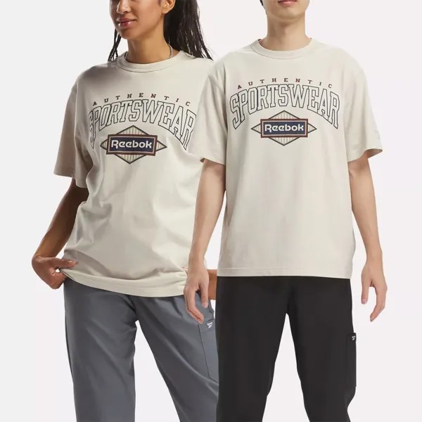 Классическая футболка со спортивными товарами Reebok, песочный