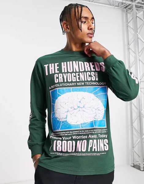 Зеленый лонгслив с криогенным принтом The Hundreds-Зеленый цвет