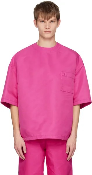 Розовая футболка с заклепками Valentino