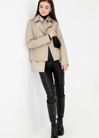 Кожаная куртка женская ZARINA 1123452132 серая 50