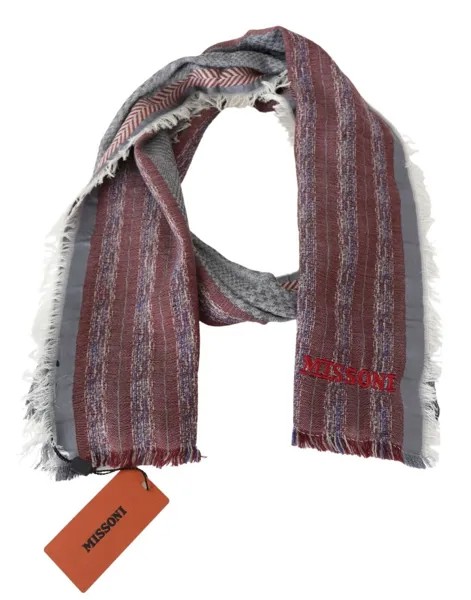 MISSONI Шарф Разноцветный полушерстяной шарф с рисунком унисекс, 160смx 45см $340