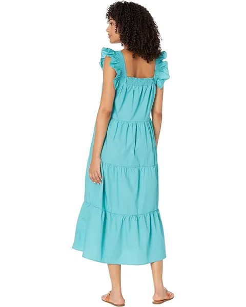 Платье MOON RIVER Square Neck Tiered Dress, светло-синий