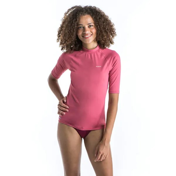 УФ рубашка для серфинга женская с коротким рукавом - Top 100 old Pink OLAIAN, цвет rosa