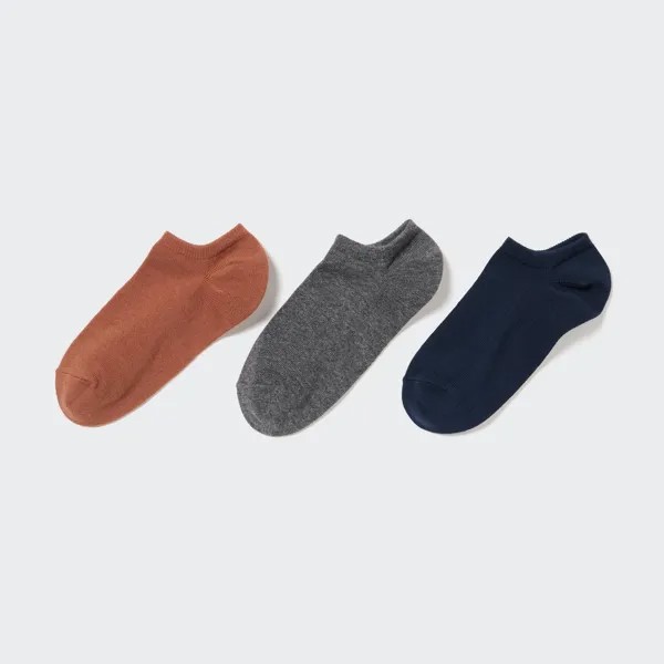 Носки до щиколотки (три пары) Uniqlo, коричневый