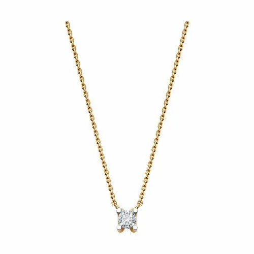 Колье Diamant, красное золото, 585 проба, фианит, длина 42 см.