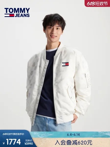 Пуховик Tommy Hilfiger Collection с клетчатым воротником, белый