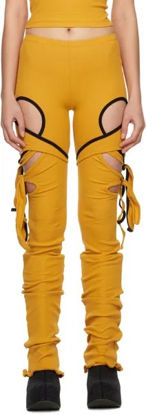 Желтые брюки для отдыха в рубчик Ottolinger